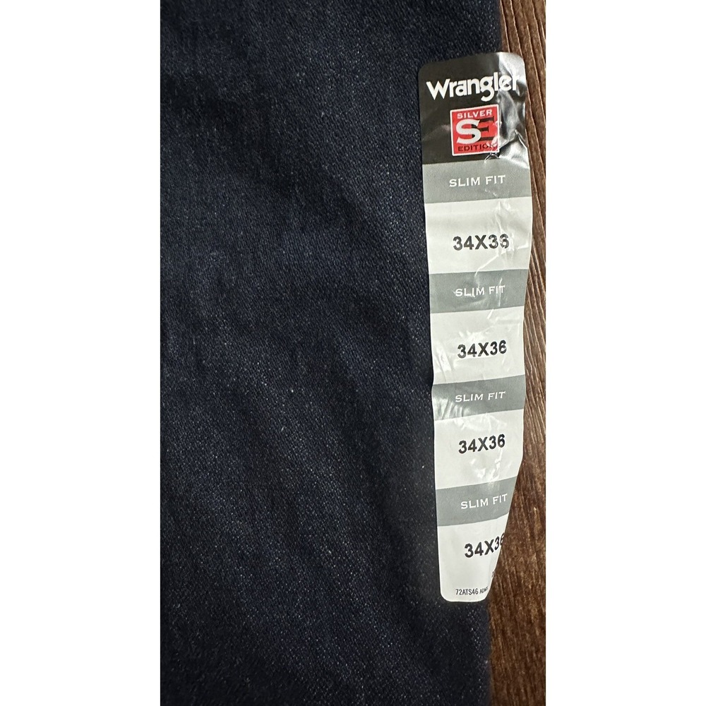 Wrangler Cowboy Cut Silver Edition Slim Fit Dark Denim Jean Men's 34x36 - Picture 9 of 9